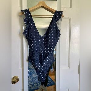 Navy Polka Dot Swimsuit